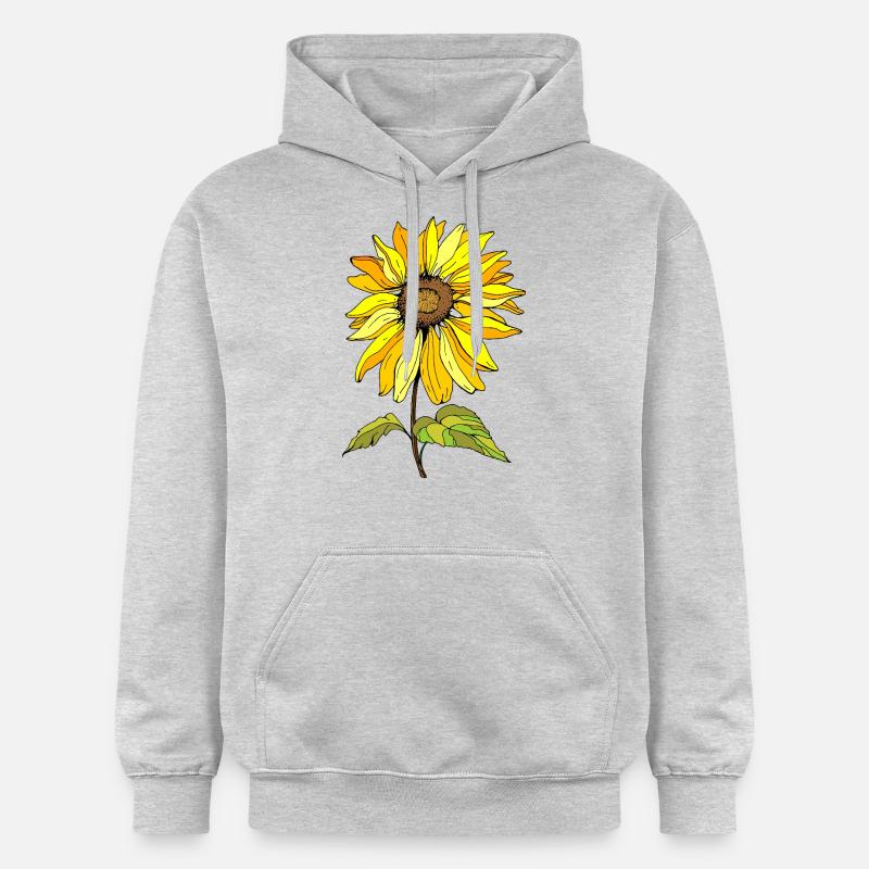 Fleur - Sweat à capuche Softstyle® Gildan Unisexe - gris clair chiné
