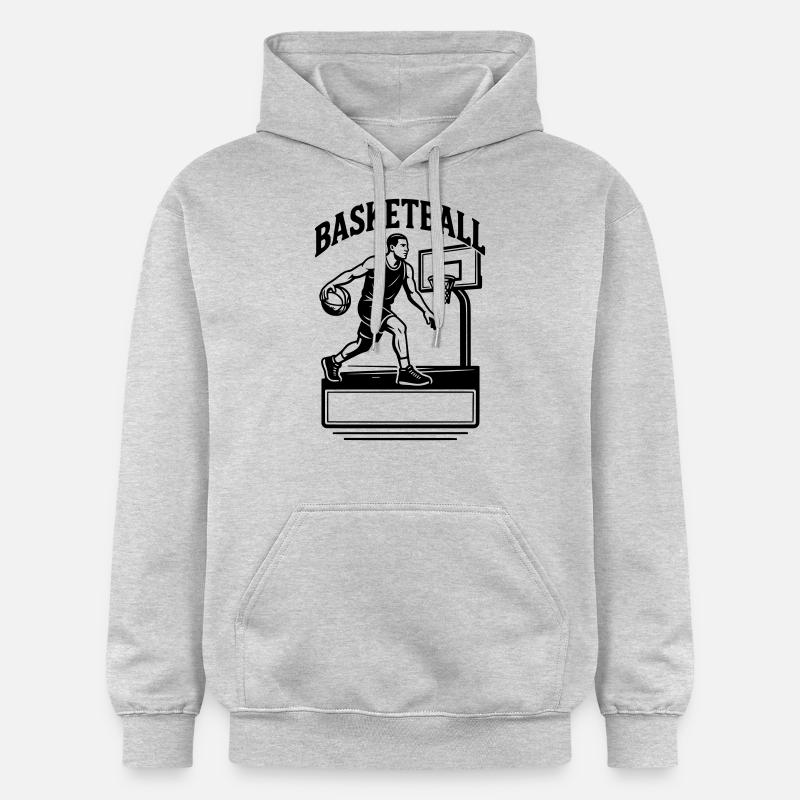 Basketteur - Nom prénom - Sweat à capuche Softstyle® Gildan Unisexe - gris clair chiné
