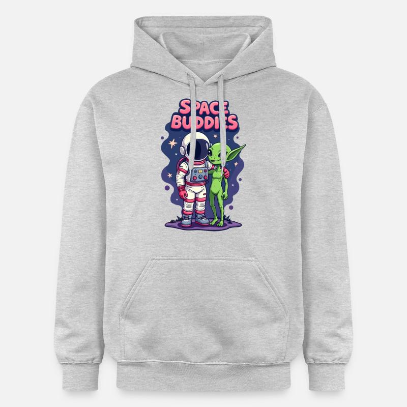 Copains de l’espace - Sweat à capuche Softstyle® Gildan Unisexe - gris clair chiné