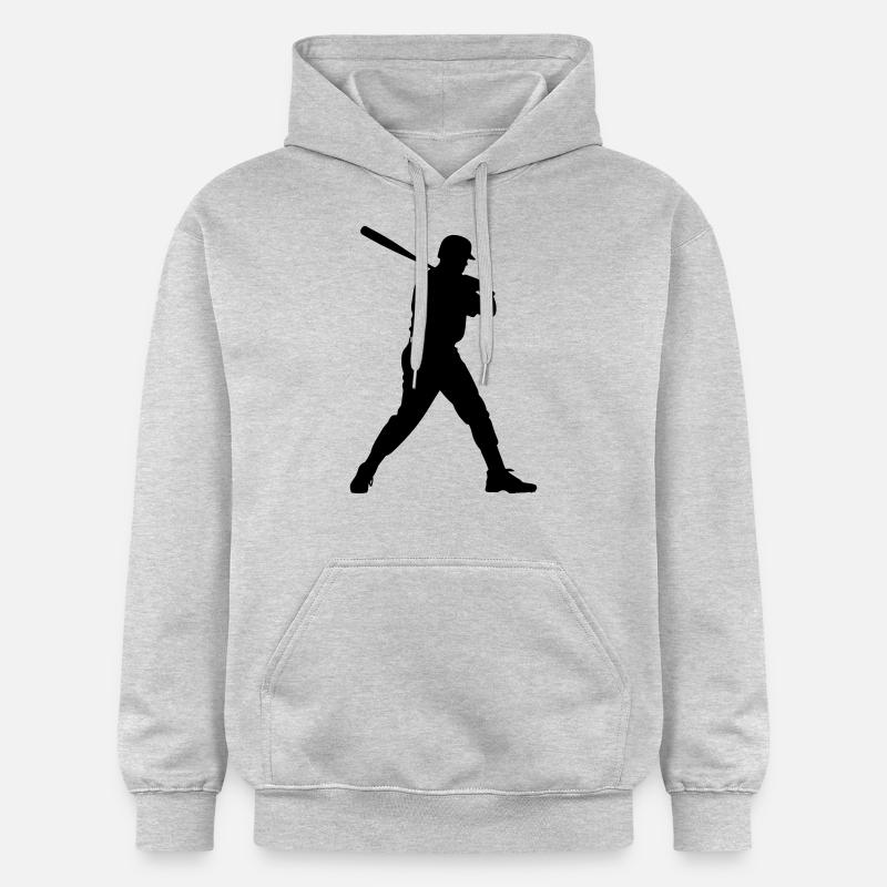 Icône de l’homme de baseball - Sweat à capuche Softstyle® Gildan Unisexe - gris clair chiné