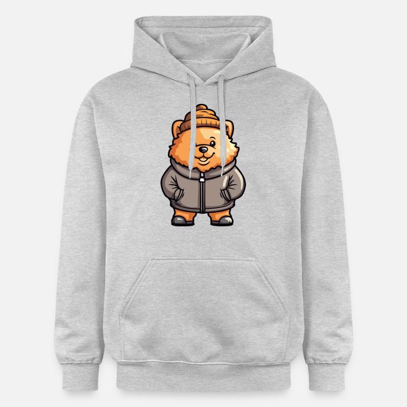 Chow Chow Chien Hiver - Sweat à capuche Softstyle® Gildan Unisexe - gris clair chiné