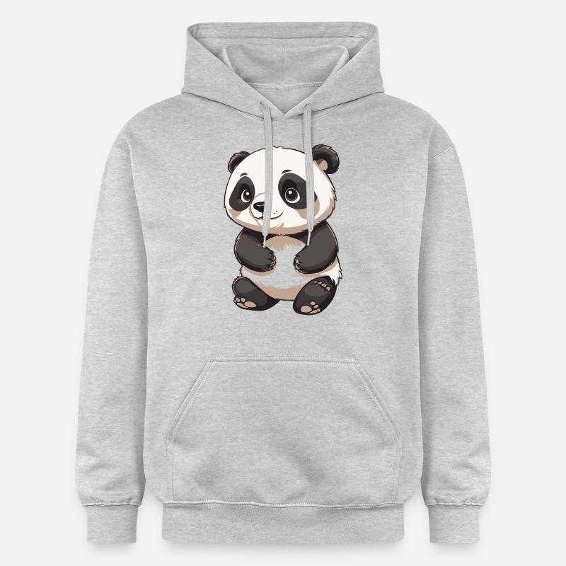 Panda mignon - Conception d’animaux - Sweat à capuche Softstyle® Gildan Unisexe - gris clair chiné
