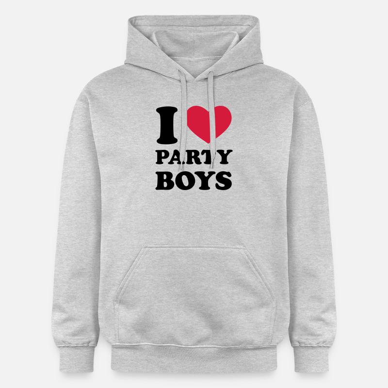I Love Party Boys - Sweat à capuche Softstyle® Gildan Unisexe - gris clair chiné