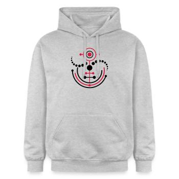 Kornkreis 8 | crop circle - Gildan Unisex Softstyle® Midweight Hoodie - Hellgrau meliert - Vorne - Liana (172cm) & Jaron (178cm)