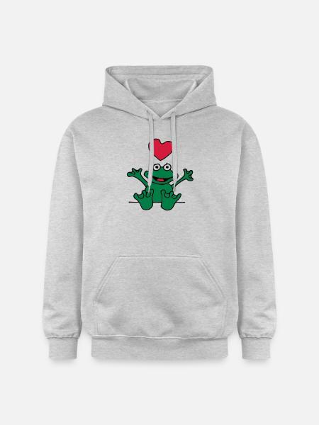 heart_frog_1220113c_b - Gildan Unisex Softstyle® Midweight Hoodie - Hellgrau meliert