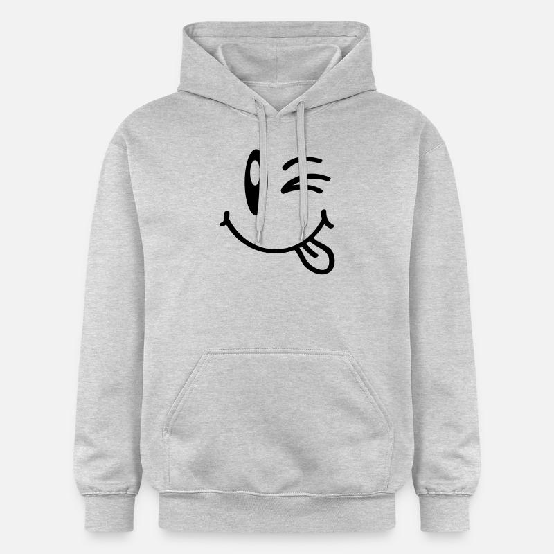 smiley_comedy_o1 - Sweat à capuche Softstyle® Gildan Unisexe - gris clair chiné