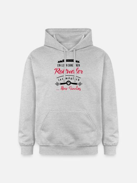 rottweiler leben sinnlos - Gildan Unisex Softstyle® Midweight Hoodie - Hellgrau meliert