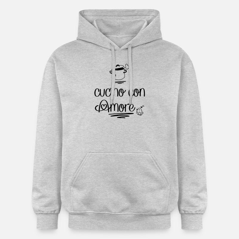 Cuisiner avec amour - Sweat à capuche Softstyle® Gildan Unisexe - gris clair chiné