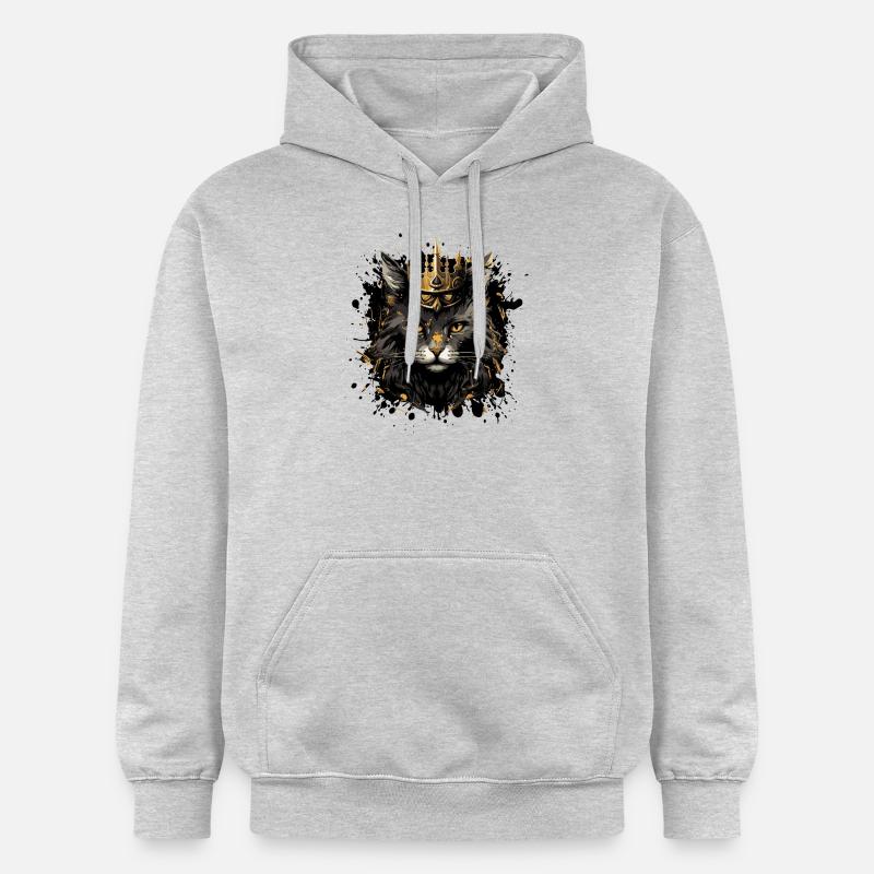 Couronne d’animal de chat - Sweat à capuche Softstyle® Gildan Unisexe - gris clair chiné
