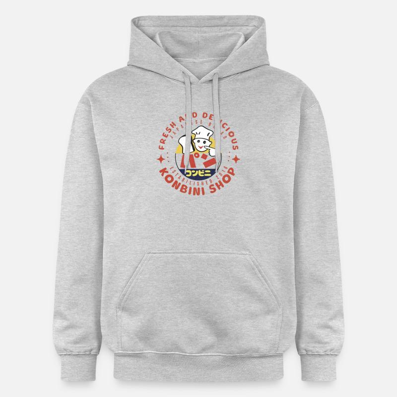 J’adore le pain Konbini - Sweat à capuche Softstyle® Gildan Unisexe - gris clair chiné