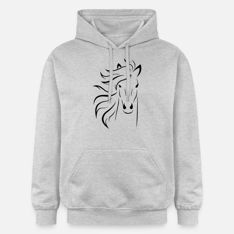 Cheval - Sweat à capuche Softstyle® Gildan Unisexe - gris clair chiné