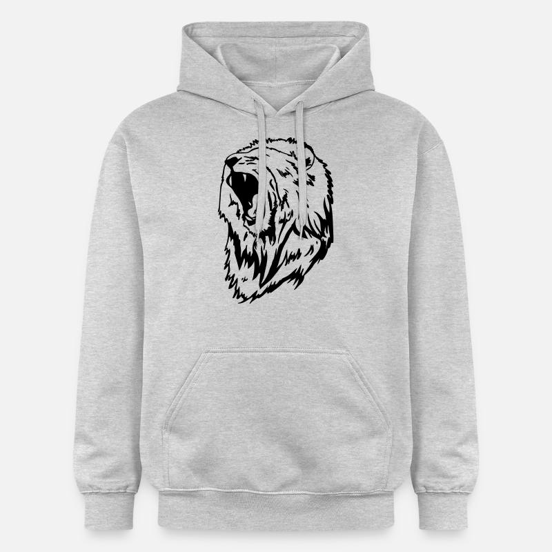 une tête de lion - Sweat à capuche Softstyle® Gildan Unisexe - gris clair chiné