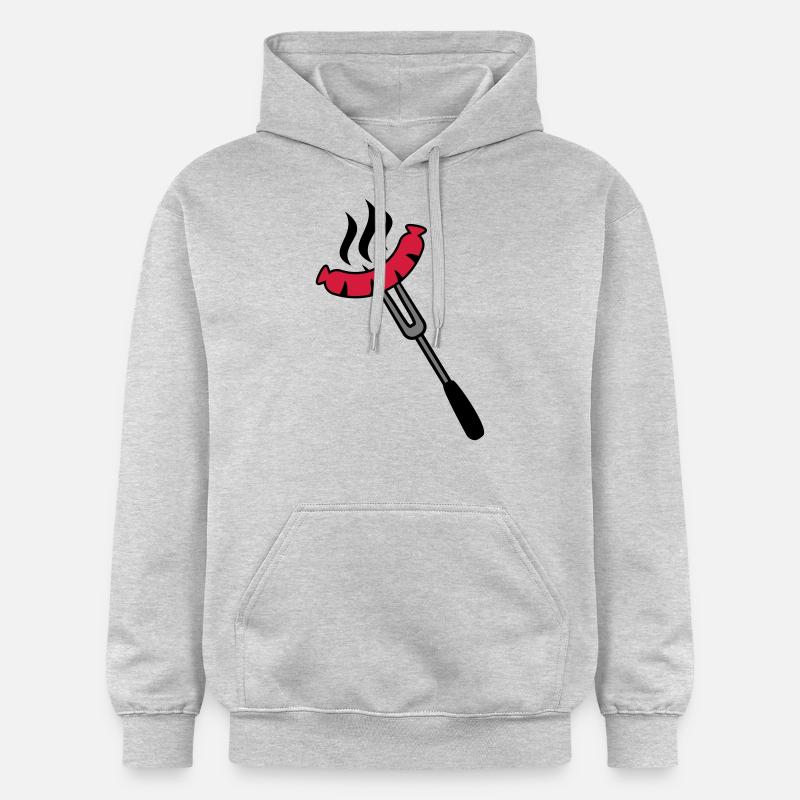 Grill Sausage Logo - Sweat à capuche Softstyle® Gildan Unisexe - gris clair chiné