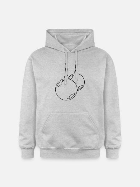 two Christmas balls - Gildan Unisex Softstyle® Midweight Hoodie - light heather grey