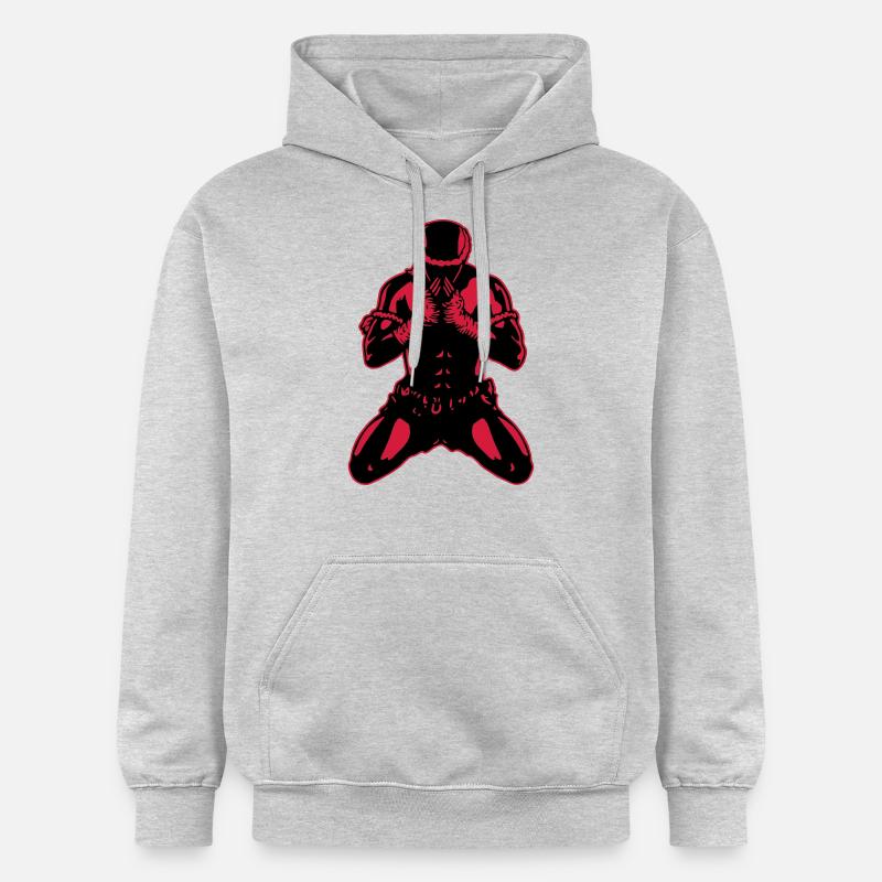 muay_thai_fighter04b - Sweat à capuche Softstyle® Gildan Unisexe - gris clair chiné