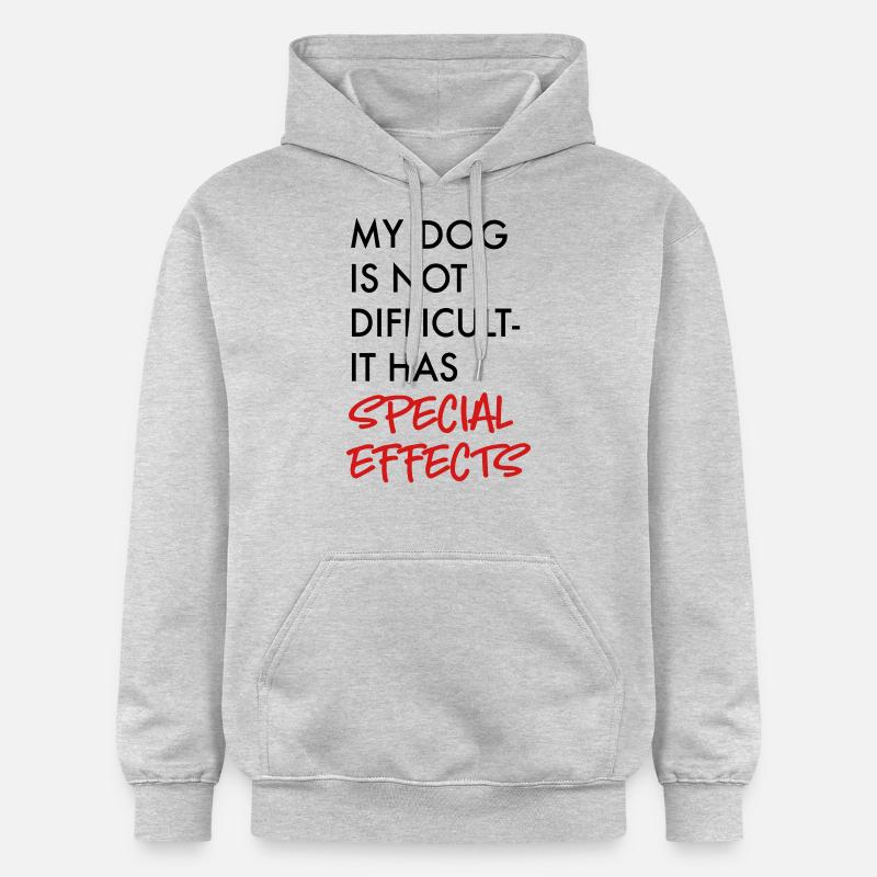 chien difficile - Sweat à capuche Softstyle® Gildan Unisexe - gris clair chiné