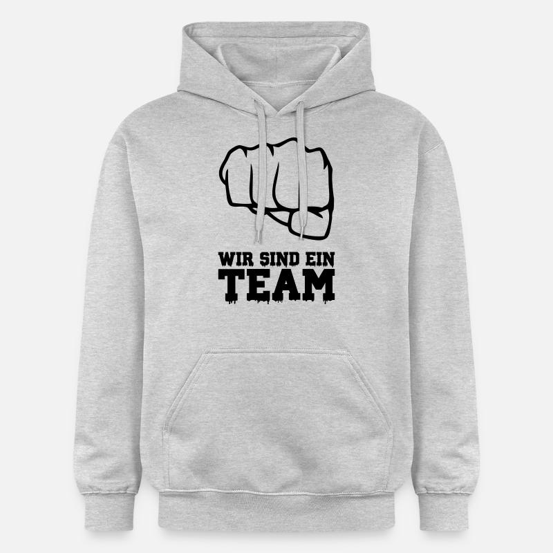 wir sind ein team - Gildan Unisex Softstyle® Midweight Hoodie - Hellgrau meliert