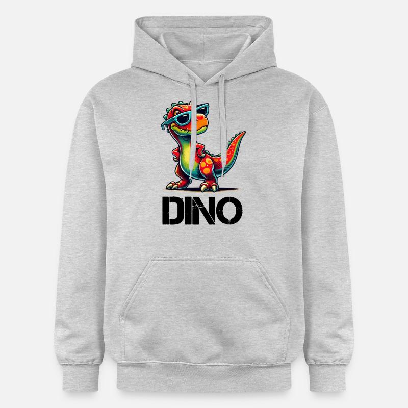 Dino avec lunettes de soleil - Sweat à capuche Softstyle® Gildan Unisexe - gris clair chiné