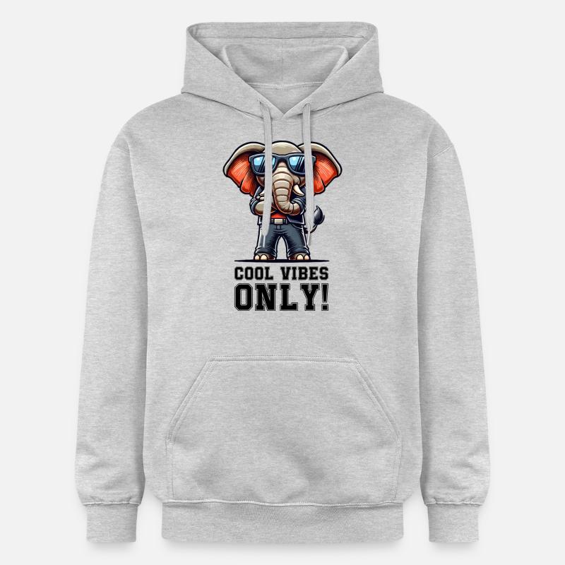 Éléphant Bande Dessinée Cool - Sweat à capuche Softstyle® Gildan Unisexe - gris clair chiné