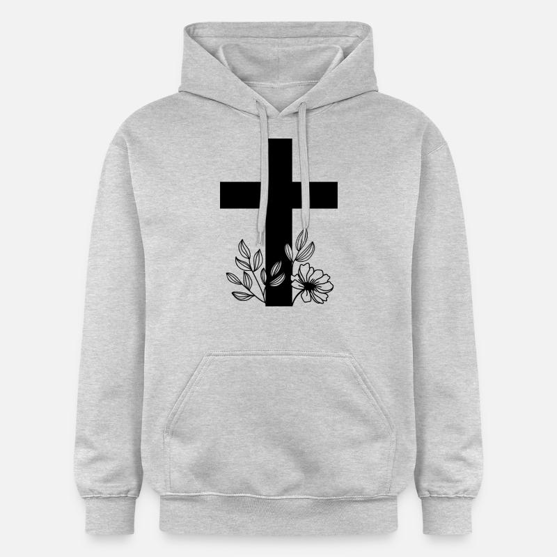 Croix - Sweat à capuche Softstyle® Gildan Unisexe - gris clair chiné