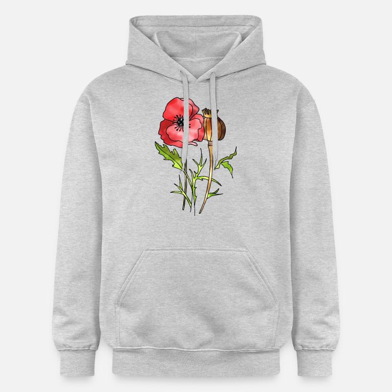 Fleur - Sweat à capuche Softstyle® Gildan Unisexe - gris clair chiné