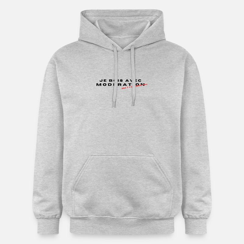 Je bois avec modération - Sweat à capuche Softstyle® Gildan Unisexe - gris clair chiné