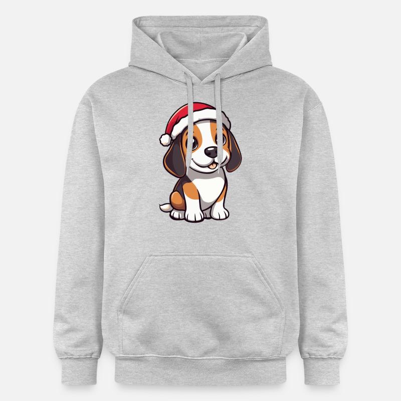 Beagle chien Noël mignon - Sweat à capuche Softstyle® Gildan Unisexe - gris clair chiné