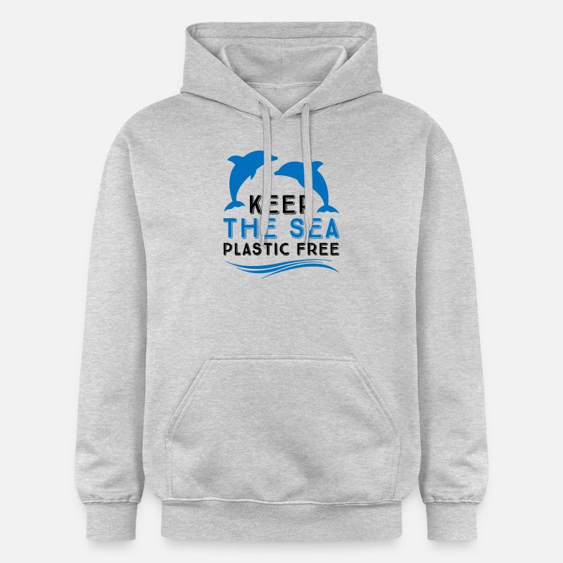 Protection de l’environnement en mer - Sweat à capuche Softstyle® Gildan Unisexe - gris clair chiné