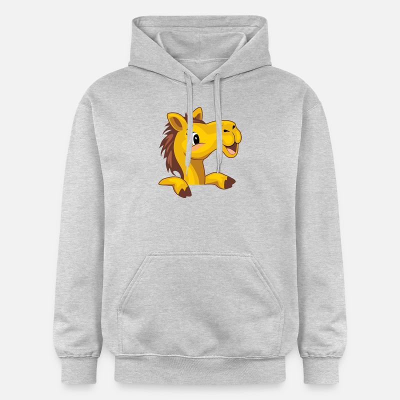 Joyeux coup d’œil bébé chameau - Sweat à capuche Softstyle® Gildan Unisexe - gris clair chiné