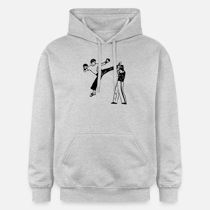 Savate de kickboxing - Sweat à capuche Softstyle® Gildan Unisexe - gris clair chiné