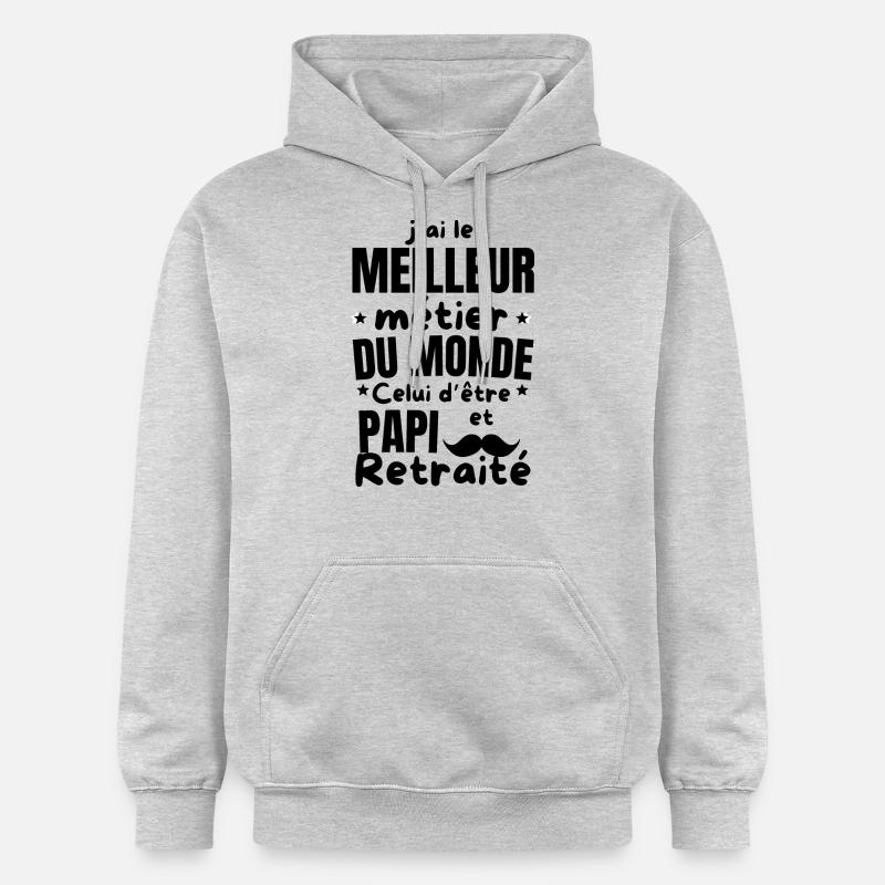 PAPI retraité - Sweat à capuche Softstyle® Gildan Unisexe - gris clair chiné