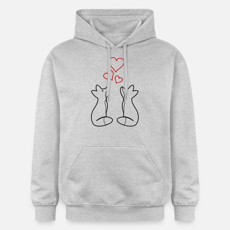 Renards amoureux 01 - Sweat à capuche Softstyle® Gildan Unisexe - gris clair chiné