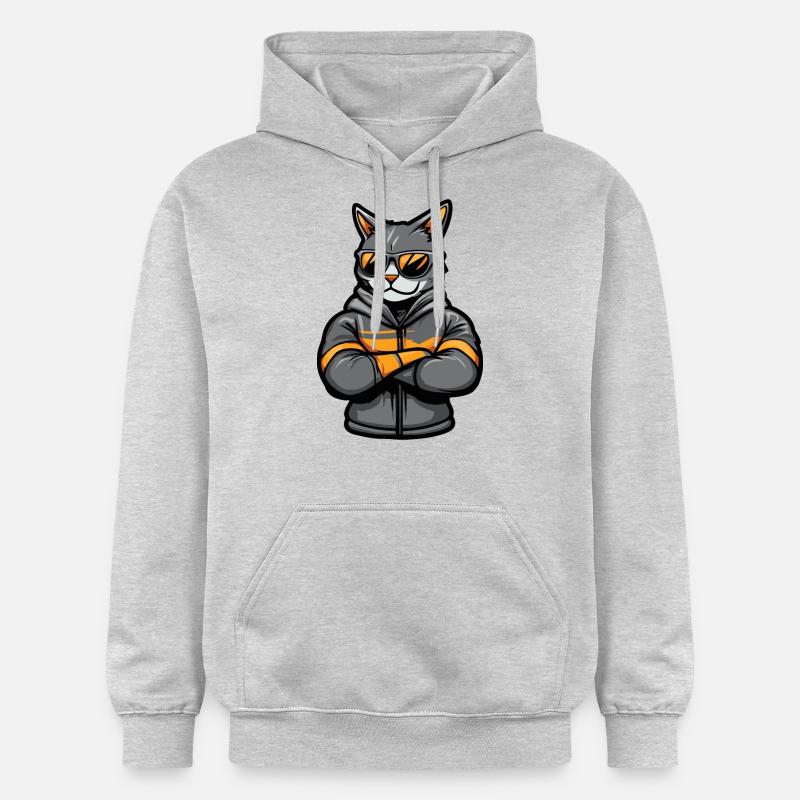 Bande dessinée Chat - Sweat à capuche Softstyle® Gildan Unisexe - gris clair chiné