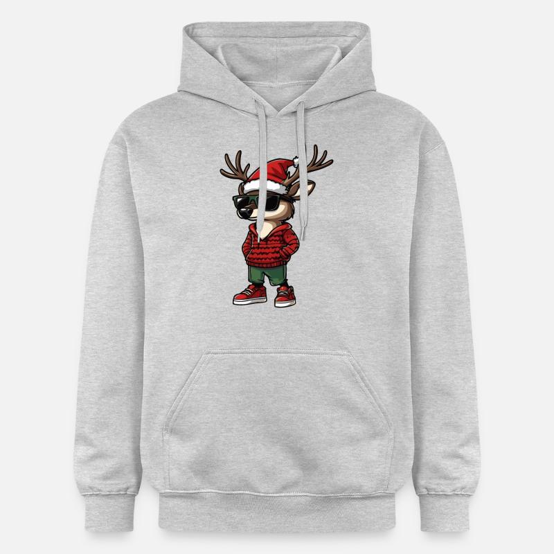 Noël du cerf Noël - Sweat à capuche Softstyle® Gildan Unisexe - gris clair chiné