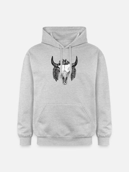Skull Tattoo II - Gildan Unisex Softstyle® Midweight Hoodie - light heather grey