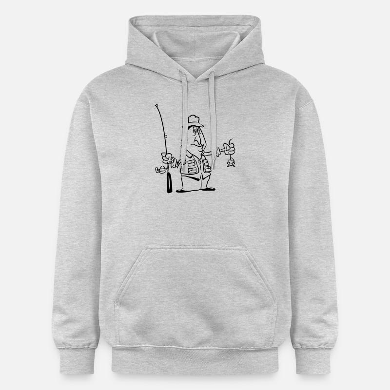 pas drôle de pêche - Sweat à capuche Softstyle® Gildan Unisexe - gris clair chiné