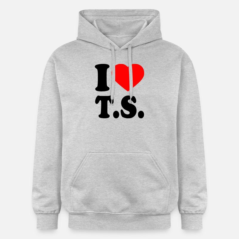 I love ts - Gildan luvtröja unisex Softstyle® Midweight - ljusgråmelerad