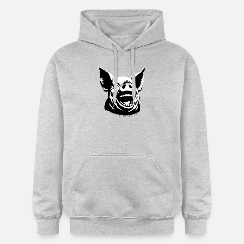 Cochon qui rit - Sweat à capuche Softstyle® Gildan Unisexe - gris clair chiné
