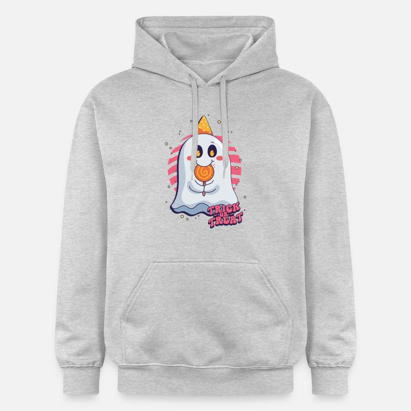 Süsses oder Saures Halloween Geist - Gildan Unisex Softstyle® Midweight Hoodie - Hellgrau meliert