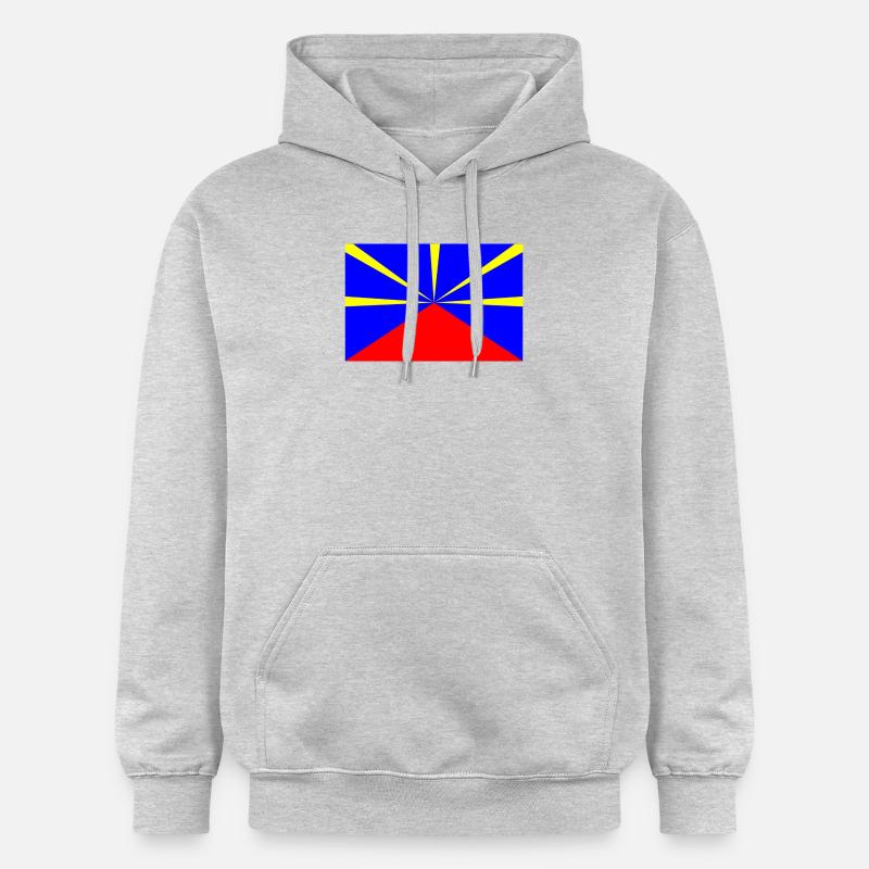 Drapeau de la Réunion - Sweat à capuche Softstyle® Gildan Unisexe - gris clair chiné
