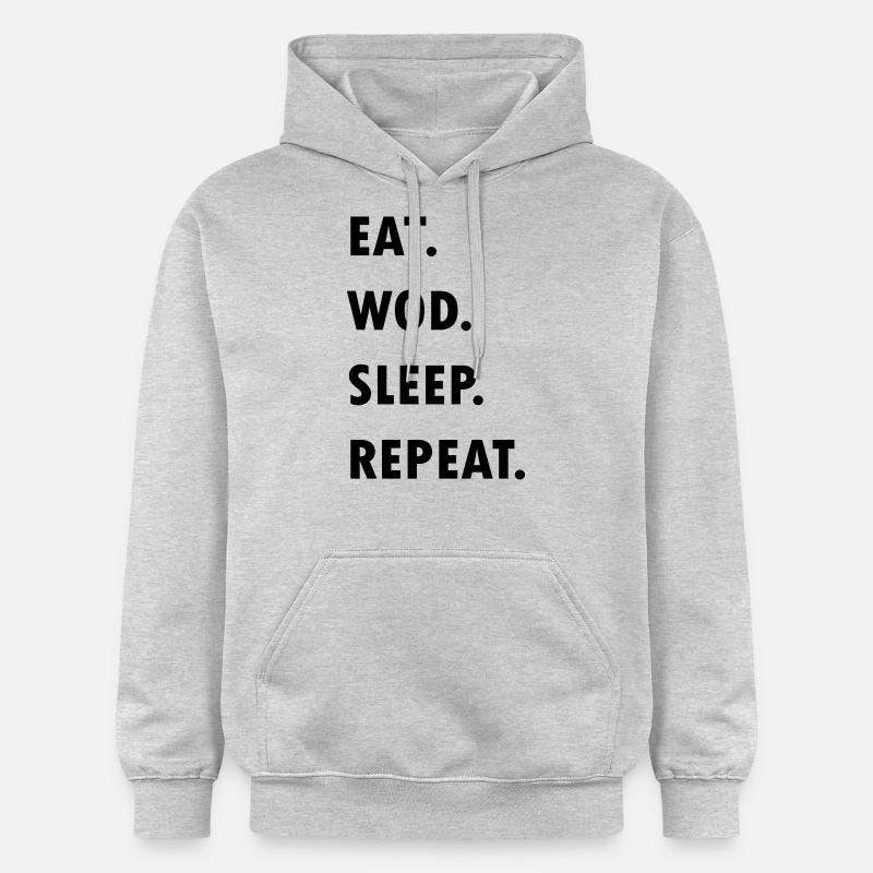 Eat. WOD. Sleep. Repeat. - Sweat à capuche Softstyle® Gildan Unisexe - gris clair chiné