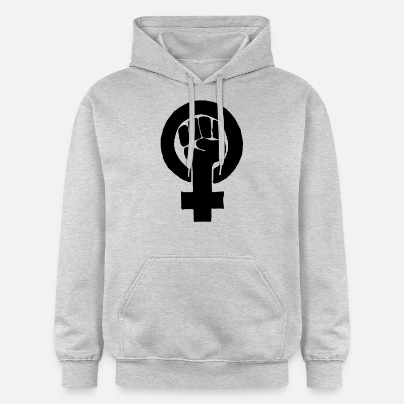 Feminist - Féministe - Sweat à capuche Softstyle® Gildan Unisexe - gris clair chiné
