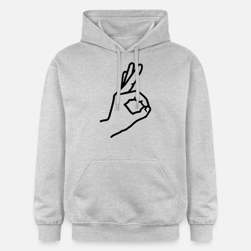 Doigt - Sweat à capuche Softstyle® Gildan Unisexe - gris clair chiné