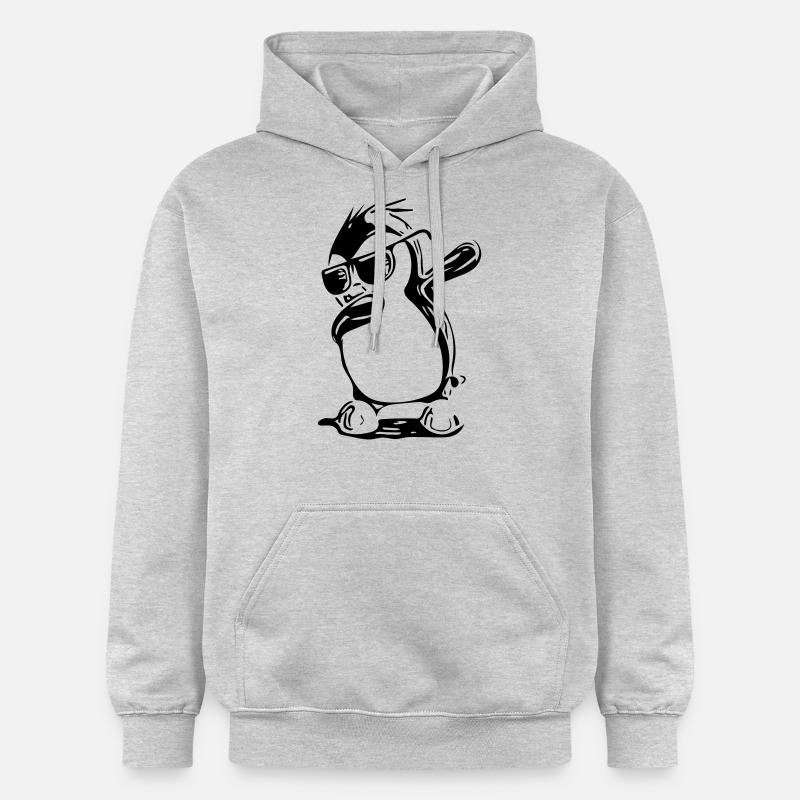 Cute Dabbing Penguin - Sweat à capuche Softstyle® Gildan Unisexe - gris clair chiné