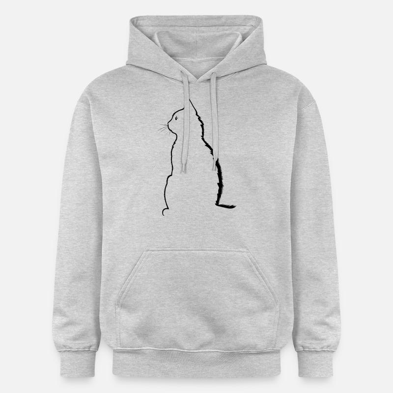 Chat, Motif De Chat - Sweat à capuche Softstyle® Gildan Unisexe - gris clair chiné