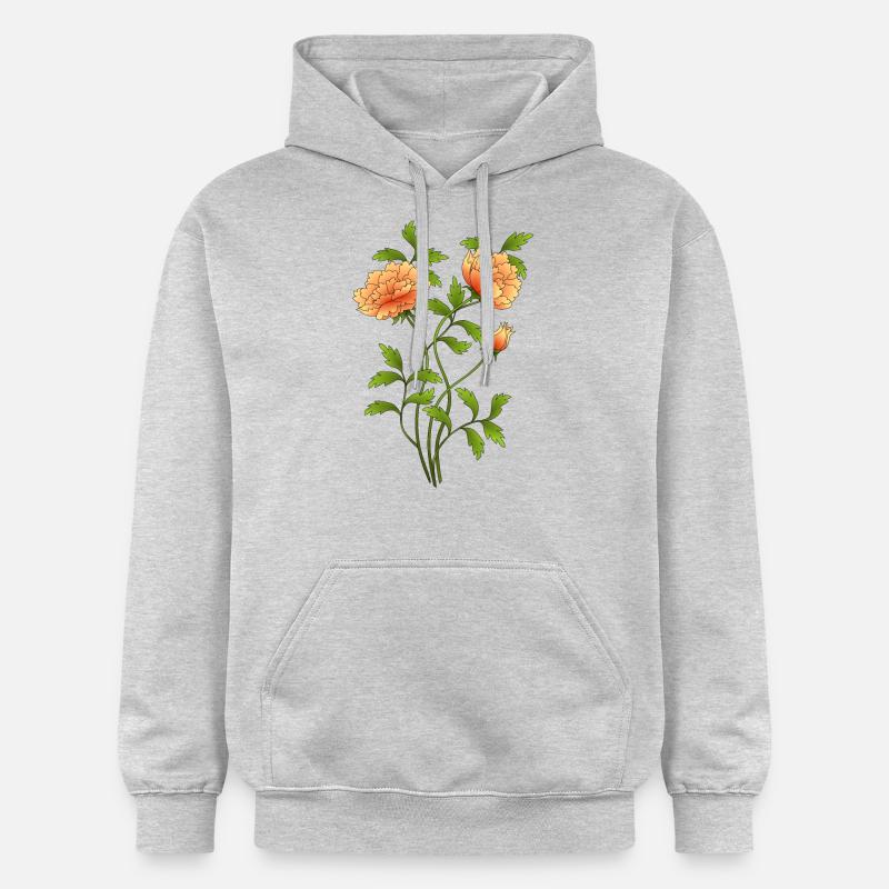 Fleur - Sweat à capuche Softstyle® Gildan Unisexe - gris clair chiné