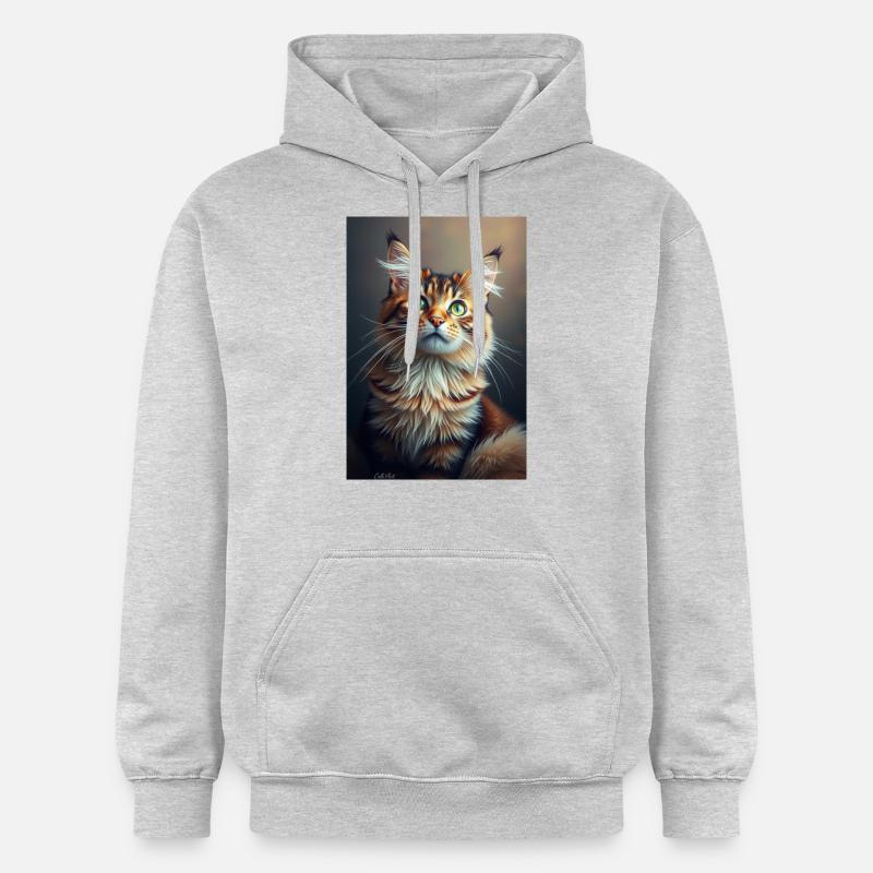 Cœur de chat - Sweat à capuche Softstyle® Gildan Unisexe - gris clair chiné