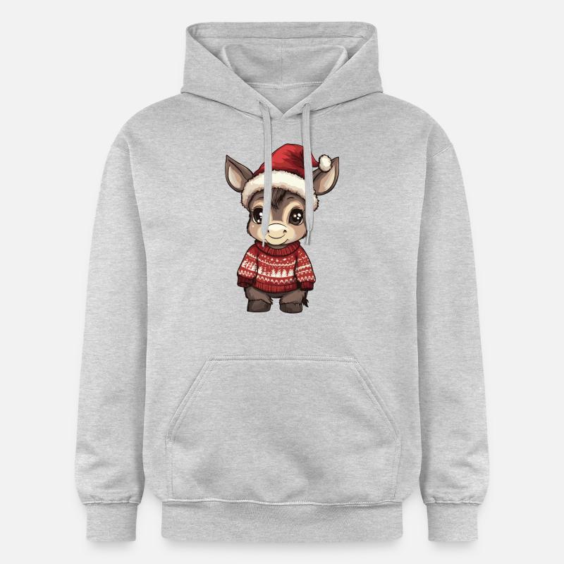 Noël à dos d’âne - Sweat à capuche Softstyle® Gildan Unisexe - gris clair chiné
