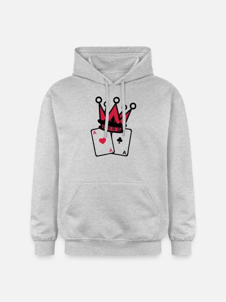 crown crown poker as Map1 - Gildan Unisex Softstyle® Midweight Hoodie - light heather grey