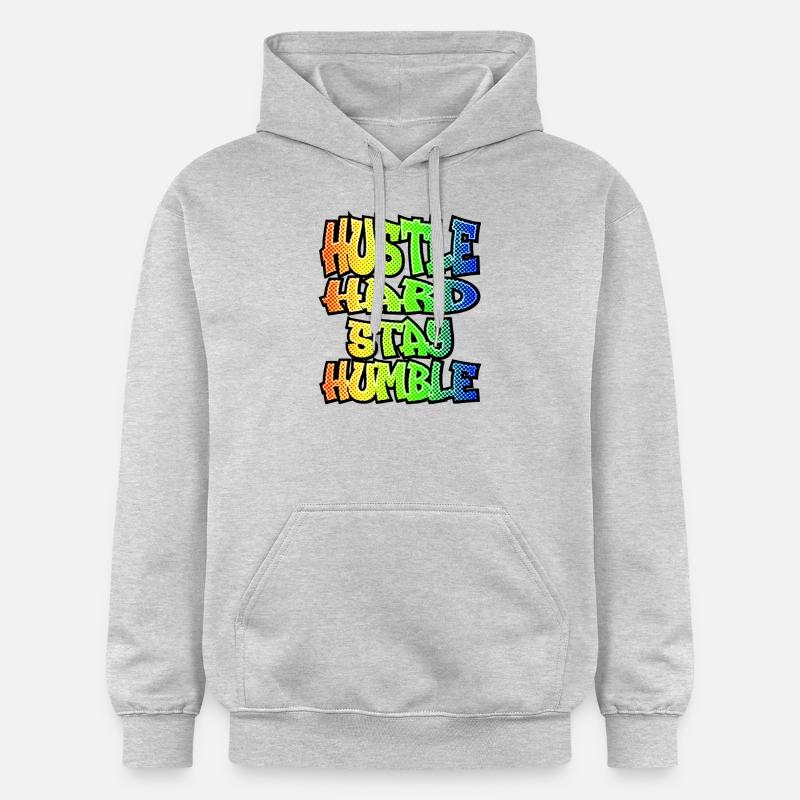 hustle hard stay humble - Sweat à capuche Softstyle® Gildan Unisexe - gris clair chiné